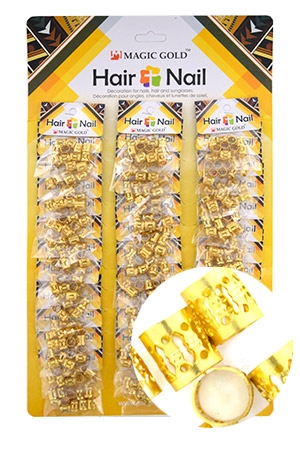 #CX7491 Gold Hair & Nail Ring Bead  [36/pk]-pk