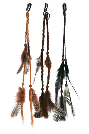 Hair Clip with Feather #3049-03 ASST-dz