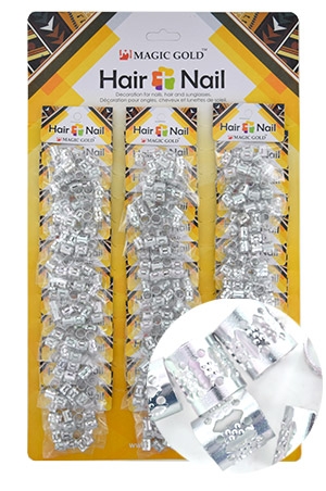 #CX7492 Silver Hair & Nail Ring Bead  [36/pk]-pk