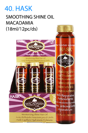 Hask Smoothing Shine Oil-Macadamia [18ml/12pc/ds] #40
