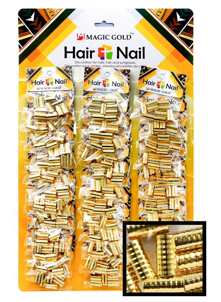Magic Gold Hair & Nail Ring Bead #CX7659 (36pk) -Gold -pk