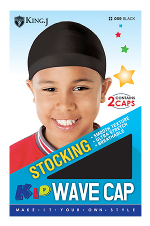 King.J  kid Stocking Wave Cap#059Black-dz