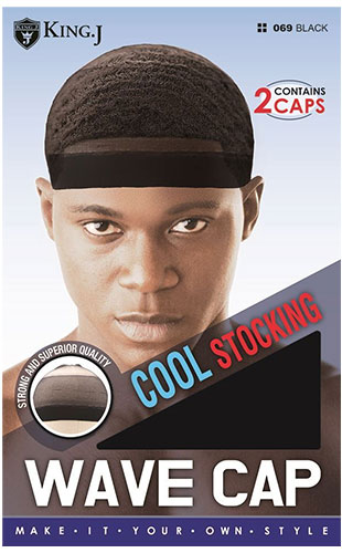 King.J Stocking Cool Wave Cap(2pc) #K069Black-dz