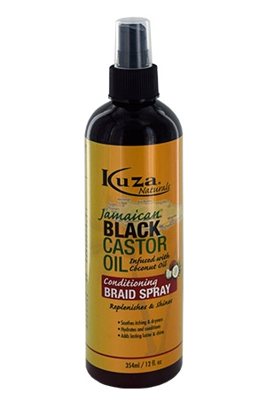 Kuza Black Castor Oil Conditioniing Braid Spray (12oz) #45