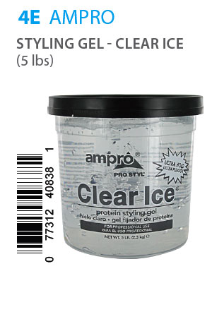 Ampro Pro Clear Ice Protein Styling Gel Ultra Hold(5LB) #4E