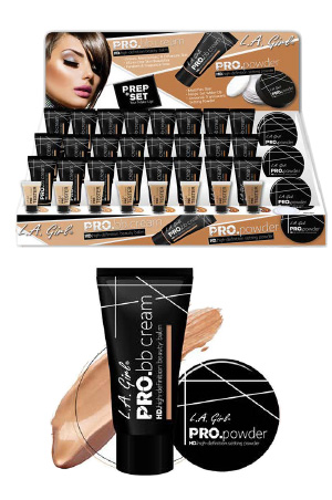 L.A Girl Pro BB Cream & Pro Powder (54pc/Display) (8 BB Colors x 6pc PRO powder) #GPD193