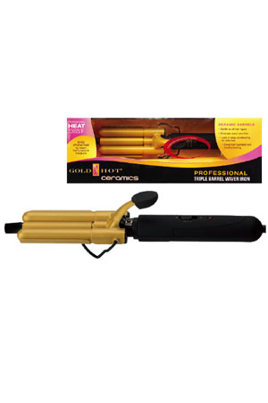 #GH2165 Gold'N Hot Ceramic Triple Barrel Waver [on/off]