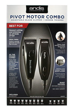 Andis Pivot Motor Clipper/Trimmer Combo-Black #24075