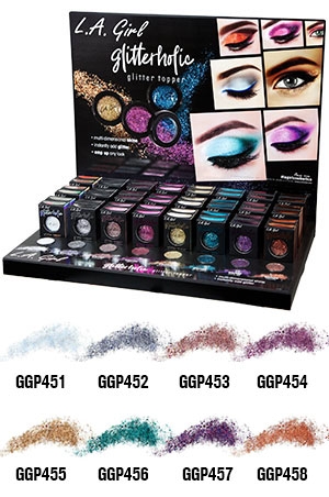 L.A.Girl Glitterholic Glitter Topper Display (8 Colors x 6pcs) #GPD358