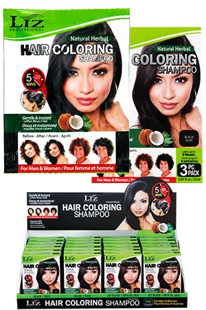 LIZ Hair Coloring Shampoo #Black (0.85oz/25ml)  -pk #19