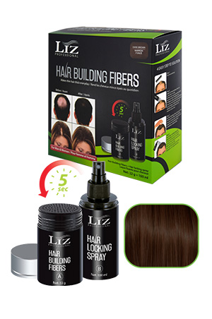 LIZ Profl. Hair Building Fibers & Locking Spray[Black]#5