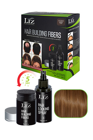 LIZ Profl. Hair Building Fibers& Locking Spray[Dark Brown]#7