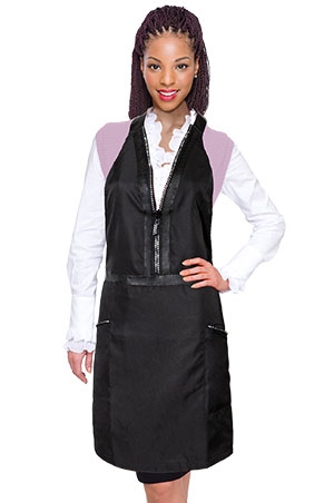 Liz Apron Grooners Rhinestone Zipper #LIZ99350-BLACK-pc