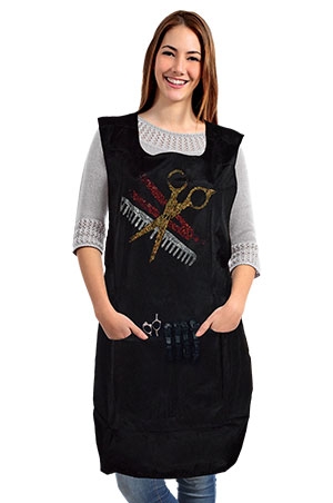 Liz Apron IRON on Grooners Rhinestone #LIZ98866-BLACK-pc