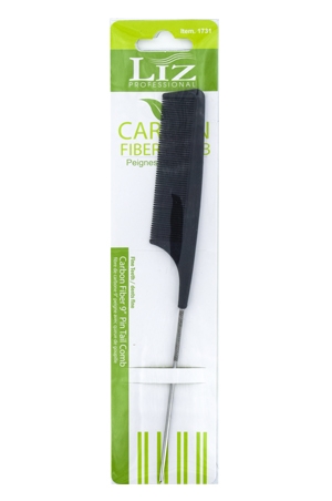 Liz Carbon Fiber 9" Pin Tail Comb #1731 - pc