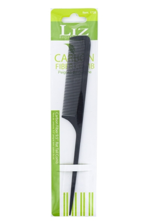 Liz Carbon Fiber 9.5" Rat Tail Comb #1728 - pc