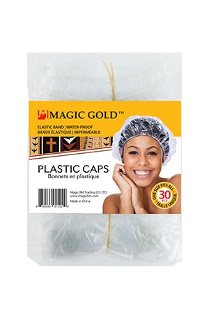 Magic Gold Clear Shower Caps (30 pcs) #1592