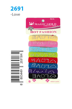 MGC Hot Fashion Ponytail Holder #2691 -dz (LOVE)