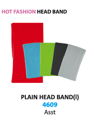 MGC Plain Head Band [Large] #4609 ASST/Black -dz