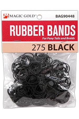 Magic Gold Rubber Band #RUB0448/#BAG90448 Black (275 Pcs) -dz