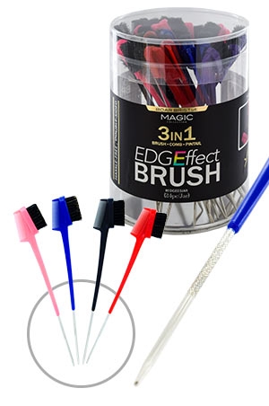 Magic  3-In-1 Edges Brush  W/Pin (24/jar)#EDGE03Jar -Jar