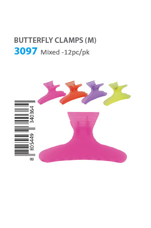 Magic Butterfly Clamp (M) #3097(#3682) Crystal Mix -pk