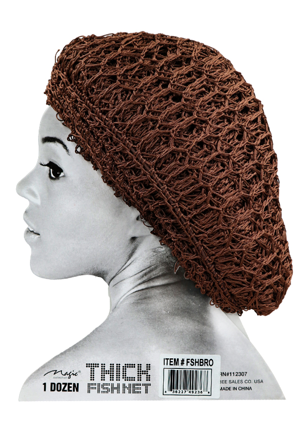 Magic Fish Thick Hair Net -Brown #FSHBRO -dz