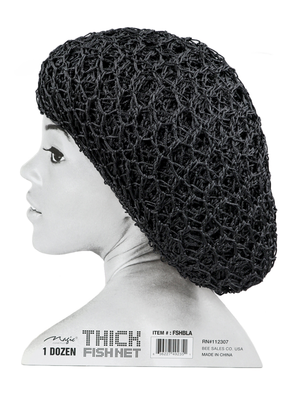 Magic Fish Thick Hair Net -Black #FSHBLA -dz