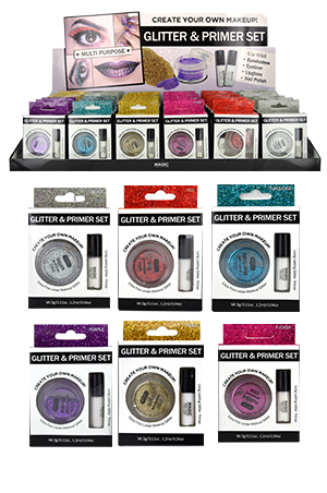 Magic Glitter&Primer Set 36pc DS#EYE1013 Asst(6kind,6each)-ds