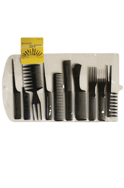 Magic Gold 10pcs Comb Set (Black) #1724 -set