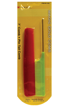 Magic Gold 2PC 7" Comb + Pin Tail Comb #1224-dz