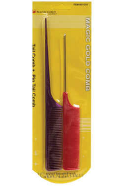 Magic Gold 2PC Bone + Pin Tail Comb #1217-dz