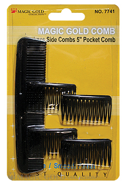 Magic Gold 4pcs Side Combs w/ 5" Comb #7741 -dz