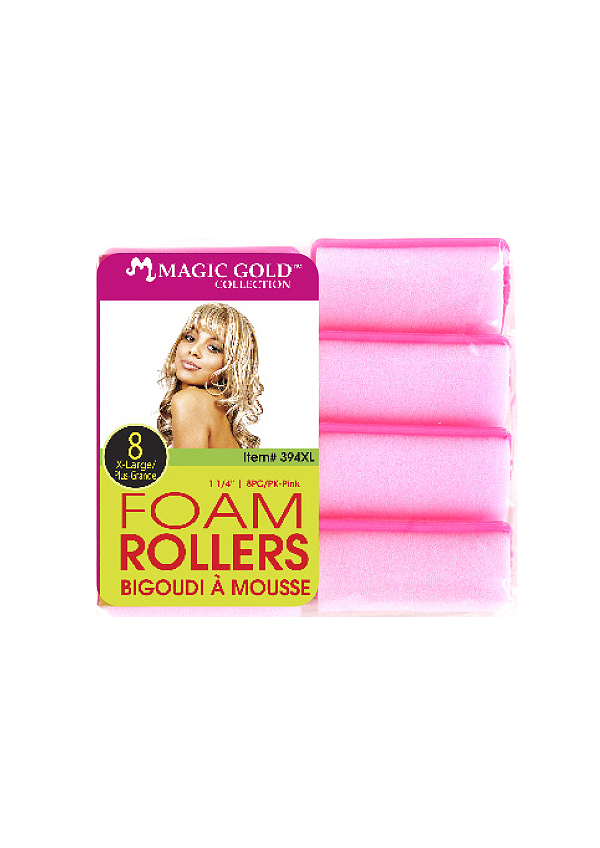 Magic Gold 8 Foam Rollers #394XL Pink -pc