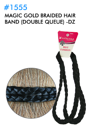 Magic Gold Braided Hair Band #1555 (Double queue) -dz