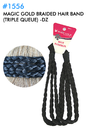Magic Gold Braided Hair Band #1556 (Triple queue) -dz