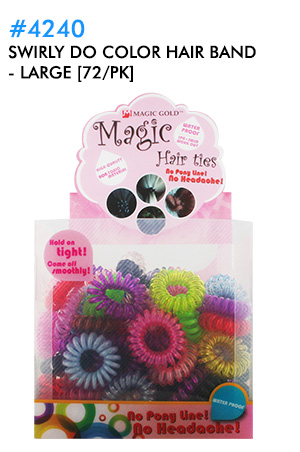 Magic Gold Color Hair Ties (L) [72/pk] #4240 -pk