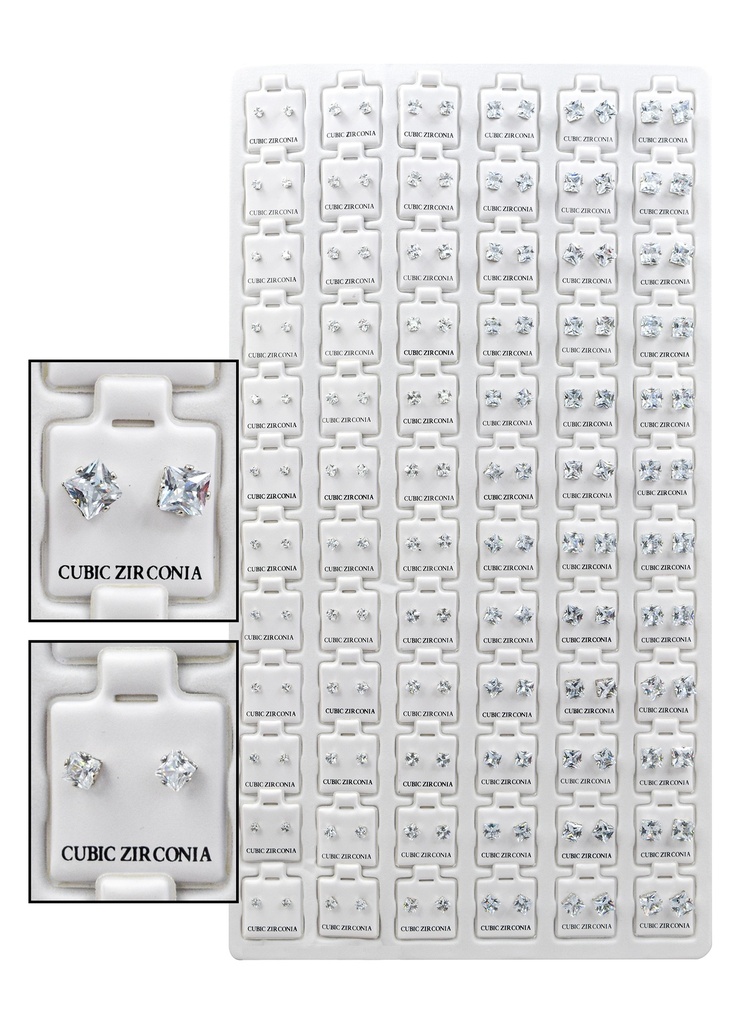 Magic Gold Cubic Zirconia [Round Silver] 72pair #ERJ98911-pk