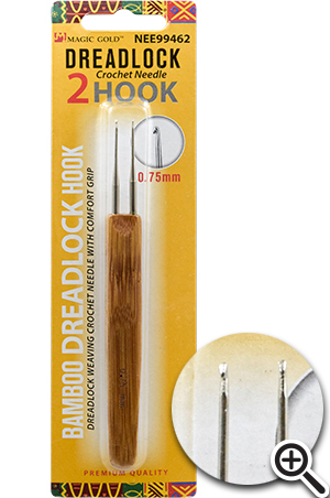 Magic Gold Dread Lock Crochet Needle 2 Hook#99462(10pc) -pk