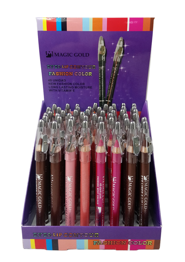 Magic Gold Eye/Lip Liner w/Sharpener Mix 4 Colors #LNM96525 (48 pcs/pk)