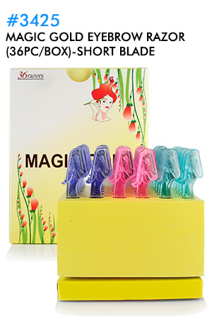 Magic Gold Eyebrow Razor (36pc/box) #3425-Short Blade