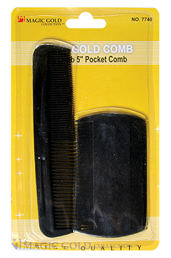 Magic Gold Fine Comb w/ 5" Comb #7740 -dz