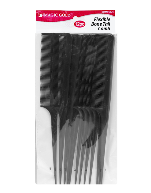 Magic Gold Flexible Bone Tail Comb #2076 Black -dz
