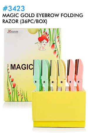 Magic Gold Foldable Eyebrow Razor (36pc/box) #3423 -box