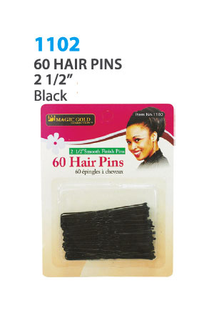 Magic Gold Hair Pins 2 1/2" #Black(#1102) - dz