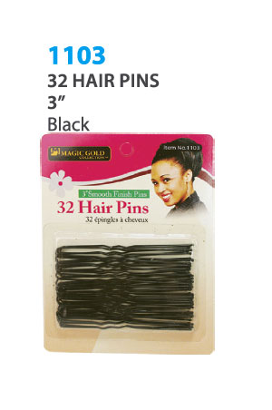 Magic Gold Hair Pins 3" #Black(#1103) - dz