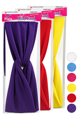 Magic Gold Head Band-Plain(2.5")-Asst #PHB07091-dz