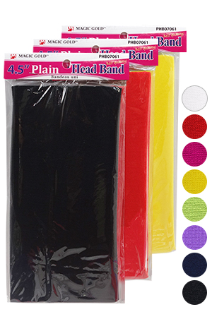 Magic Gold Head Band-Plain(4.5")-Blk/White #PHB07061-dz