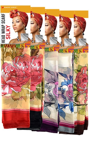 Magic Gold Head Wrap Scarf -Silky #17  #SCF99587-dz