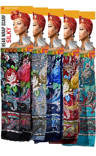 Magic Gold Head Wrap Scarf -Silky #19  #SCF99589-dz